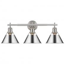  3306-BA3 PW-CH - Orwell PW 3 Light Bath Vanity in Pewter with Chrome shades